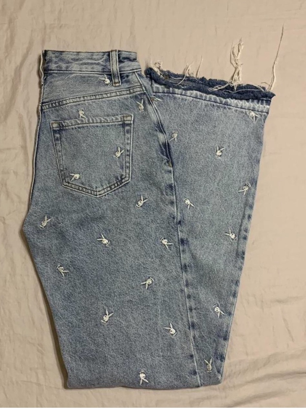 PLAYBOY Light Blue Embroidered High-Rise Jeans